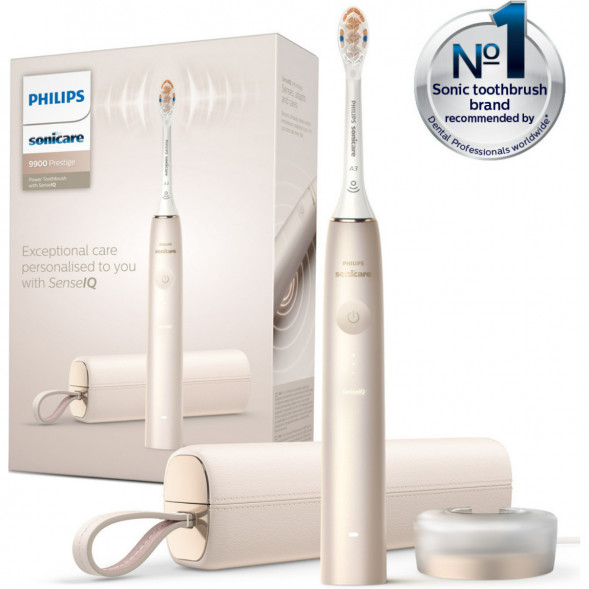Звуковая зубная щетка Philips Sonicare 9900 Prestige HX9992, золотистое шампанское в Саратове