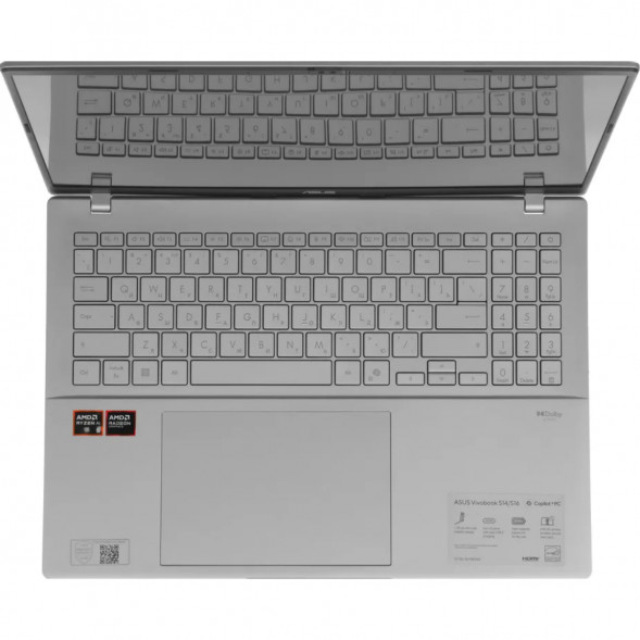 Ноутбук ASUS VivoBook S16 M3607KA-SH131 (16&amp;quot;, OLED, AMD Ryzen AI 5 330 2ГГц, 4 ядра, 16ГБ DDR5, 512ГБ SSD, AMD Radeon 820M, без ОС), серебристый в Саратове