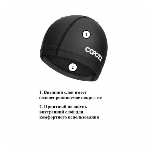 Шапочка для бассейна Copozz (черный) в Саратове